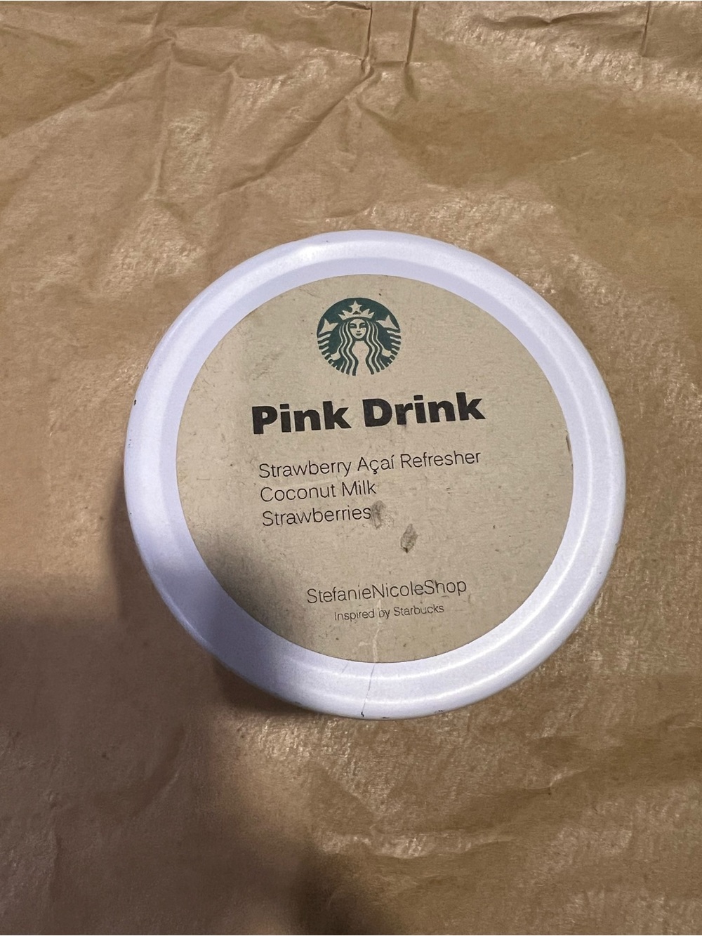 Starbucks pink drink candle